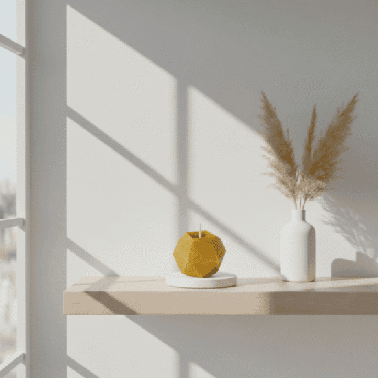 Bougie Art Déco en hexagone