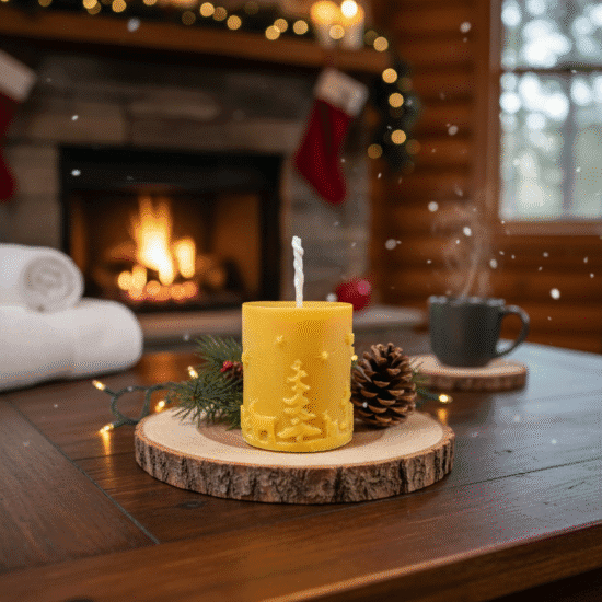 Bougie de Noël cylindrique