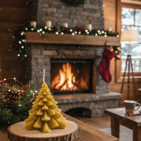 Grande bougie en sapin