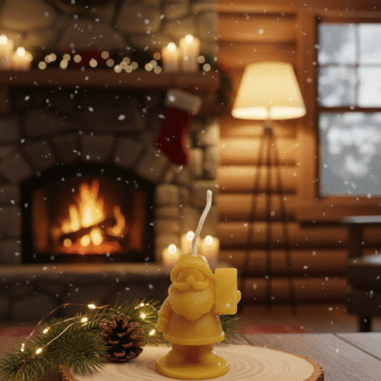 Petite bougie en Père-Noël