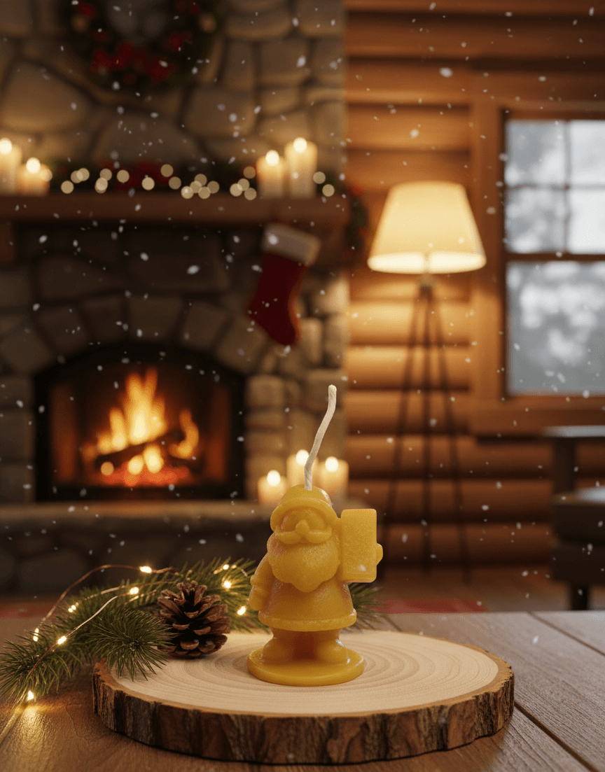 Petite bougie en Père-Noël