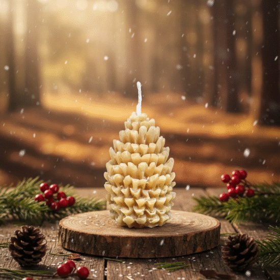 Pomme de pin en cire d'abeille