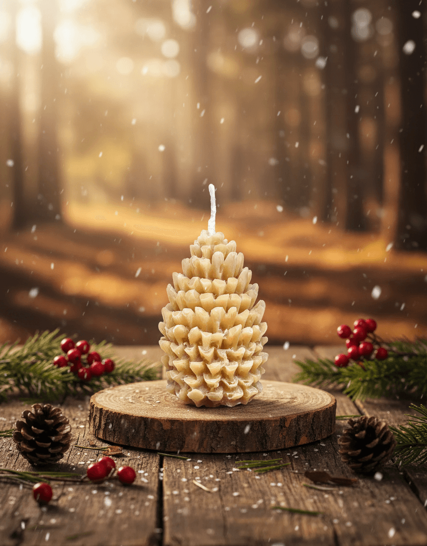 Pomme de pin en cire d'abeille